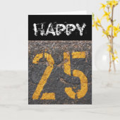 Carte d'anniversaire du 25e anniversaire (Fleur jaune)