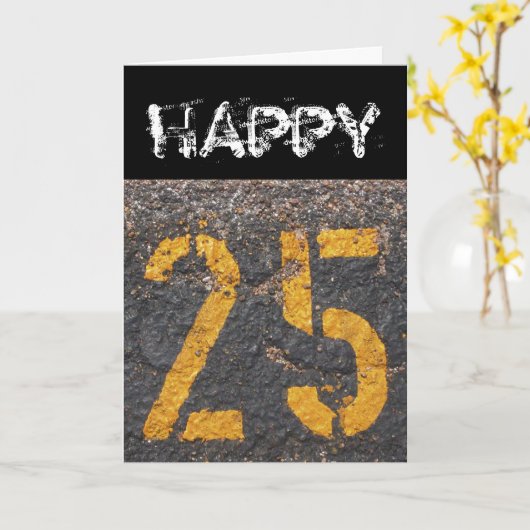 Carte d'anniversaire du 25e anniversaire (Fleur jaune)