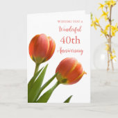 Carte d'anniversaire du 40e Mariage des Tulipes du (Fleur jaune)