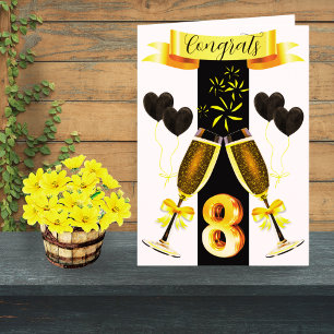 Carte d'anniversaire du 8e Mariage Coeur de coup