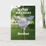 Carte d'anniversaire du bal de golf Brother Martin<br><div class="desc">"Brother Martini Golf Ball Happy Birthday Card" de Catherine Sherman.
Un anniversaire est une excellente excuse pour célébrer le dix-neuvième trou.</div>