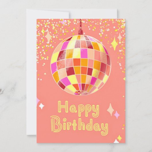 Carte d'anniversaire du bal Disco Retro super (Devant)