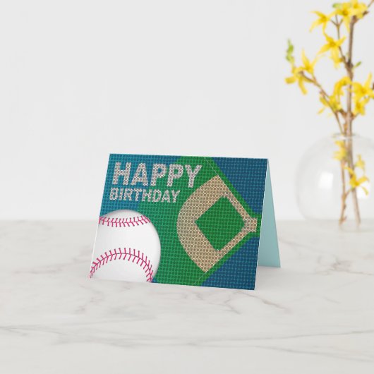 Carte d'anniversaire du baseball (Fleur jaune)