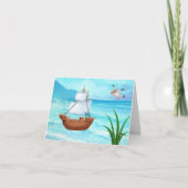 Carte d'anniversaire du bateau de pirate (Devant)