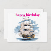 Carte d'anniversaire du bateau Holey, Anniversaire (Devant / Derrière)