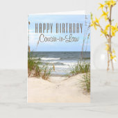 Carte d'anniversaire du beau-cousin de plage (Fleur jaune)