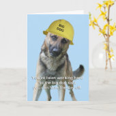 Carte d'anniversaire du berger allemand par accent (Fleur jaune)