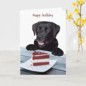 Carte d'anniversaire du Black Lab - Carte d'annive (Fleur jaune)