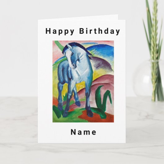Carte d'anniversaire du Blue Horse Franz Marc (Devant)
