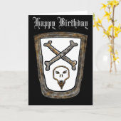 Carte d'anniversaire du bouclier métallique (Fleur jaune)