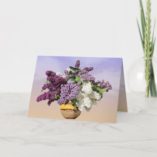 Carte d'anniversaire du Bouquet de Lilacs (Devant)