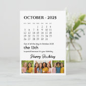 Carte d'anniversaire du calendrier | Texte et phot (Debout devant)