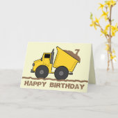 Carte d'anniversaire du camion de vidange (Fleur jaune)