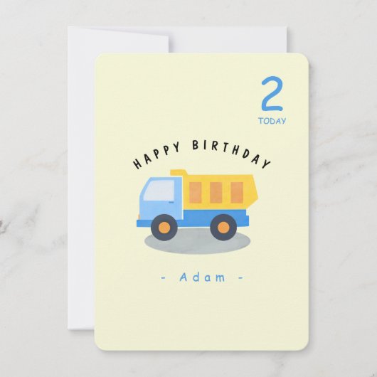 Carte d'anniversaire du camion du garçon (Devant)