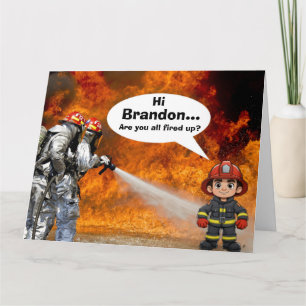 Carte d'anniversaire du camion-feu