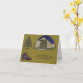 Carte d'anniversaire du camping (Fleur jaune)