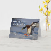 Carte d'anniversaire du canard Mallard (Fleur jaune)