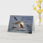 Carte d'anniversaire du canard Mallard (Fleur jaune)