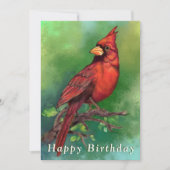 Carte d'anniversaire du cardinal rouge (Devant)