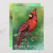 Carte d'anniversaire du cardinal rouge (Devant / Derrière)