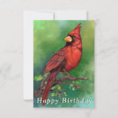 Carte d'anniversaire du cardinal rouge (Devant)