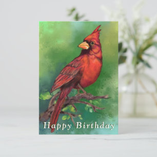 Carte d'anniversaire du cardinal rouge