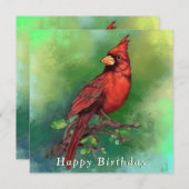 Carte d'anniversaire du Cardinal rouge du Nord (Devant / Derrière)