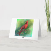 Carte d'anniversaire du Cardinal rouge du Nord (Dos)