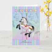 carte d'anniversaire du carrousel de nièce - paste (Fleur jaune)