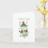 Carte d'anniversaire du carrousel vintage (Fleur jaune)