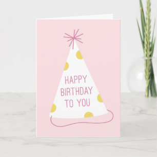 Carte d'anniversaire du Casquette de fête - Blush