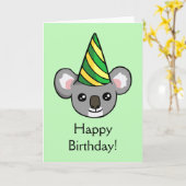 Carte d'anniversaire du Casquette de la fête Cute (Fleur jaune)