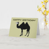 Carte d'anniversaire du chameau Bactrian (Fleur jaune)