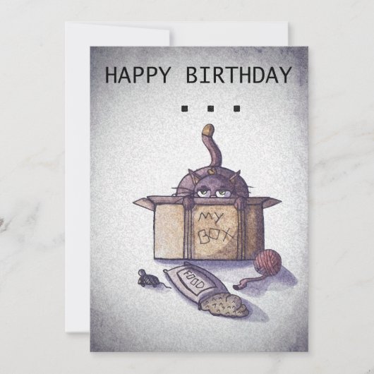 Carte d'anniversaire du chat (Devant)