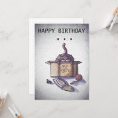 Carte d'anniversaire du chat (Devant/Arrière en situation)