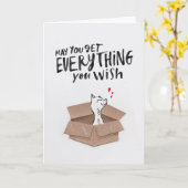 Carte d'anniversaire du chat (Fleur jaune)