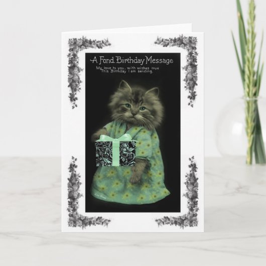 Carte d'anniversaire du chat (Devant)