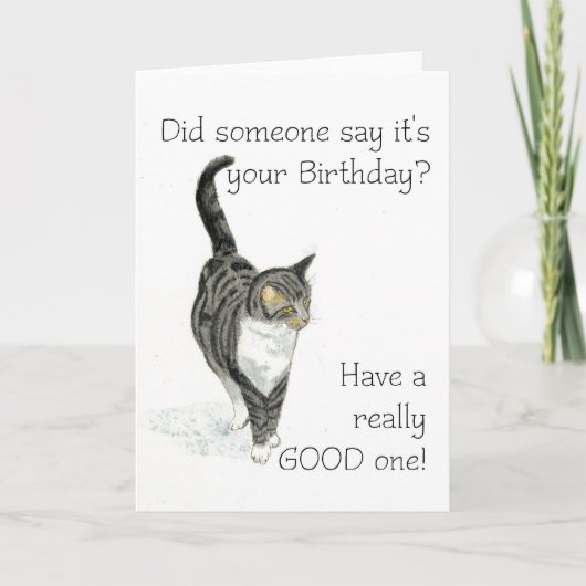 Carte d'anniversaire du chat (Devant)
