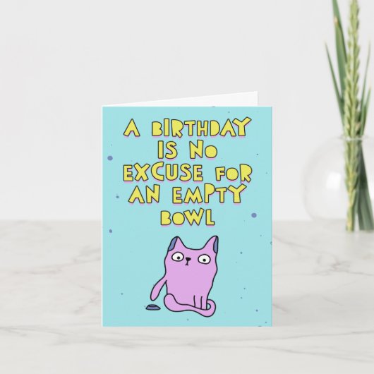 Carte d'anniversaire du chat, message personnalisa (Devant)