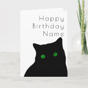 Carte d'anniversaire du chat noir Art déco