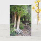 Carte d'anniversaire du chemin forestier (Fleur jaune)