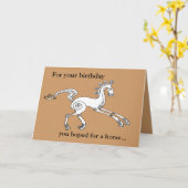 Carte d'anniversaire du cheval (Fleur jaune)