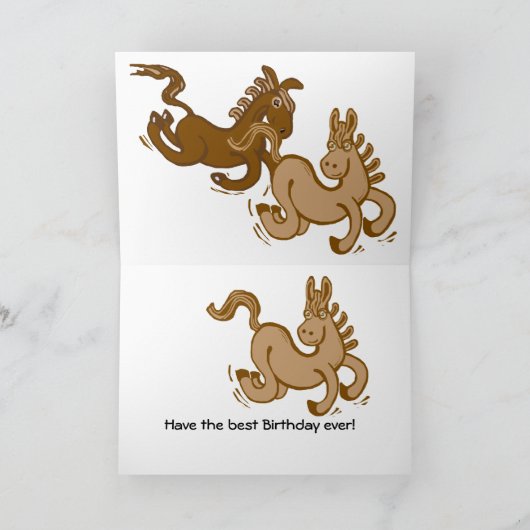 Carte d'anniversaire du cheval (Intérieur)