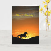 Carte d'anniversaire du cheval (Fleur jaune)