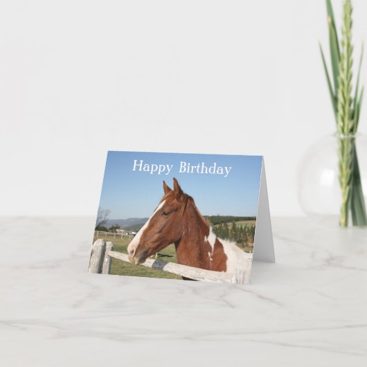 Carte d'anniversaire du cheval (Devant)
