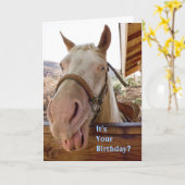 Carte d'anniversaire du cheval (Fleur jaune)