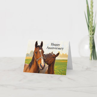 Carte d'anniversaire du cheval | Couple d'équine r