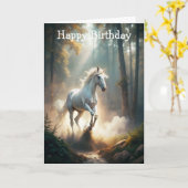 Carte d'anniversaire du cheval de course (Fleur jaune)