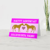 Carte d'anniversaire du cheval rose (Devant)