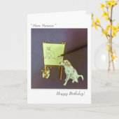 Carte d'anniversaire du Chien arc-en-ciel (Fleur jaune)